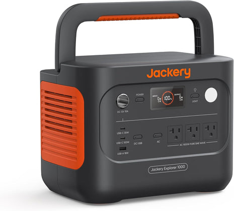 Jackery Explorer 1000 v2 Portable Power Station,1070Wh,1500W | 1 Hr Fast Charge, LiFePO4 Battery, 100W USB-C Output, Solar Generator for Camping, Emergency, RV (Solar Panel Optional)