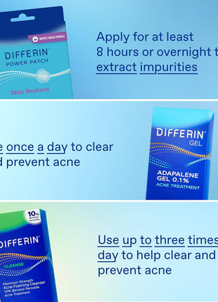 Differin Power Pimple Patches, Hydrocolloid Acne Treatment, 23 ct | Whitehead Acne Spot Treatment, Absorbs Pus, Niacinamide + Zinc Hyaluronate, 4-In-1 Hydrotech Formula, Pimple Patches For Face