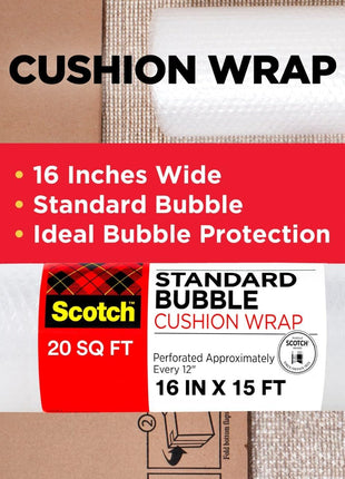 Scotch Cushion Wrap, 16 in x 15 ft., 1 Roll/Pack (7924)