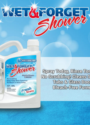 Wet & Forget Shower Cleaner Spray Multi-Surface Weekly Application Requires No Scrubbing, Bleach-Free Formula, Ready to Use, Fresh Scent, 3 Months of Cleaning, 64 Fluid Ounces, 1 Pack