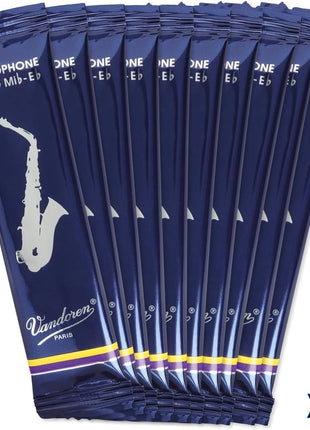 Vandoren SR213 Alto Sax Traditional Reeds Strength 3; Box of 10