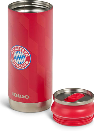 Igloo FC Bayern München 16 Oz Stainless Steel Can Tumbler, Red