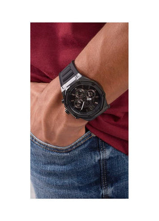GUESS Silicone Analog Black Dial Men Watch-Gw0263G4, Black Band
