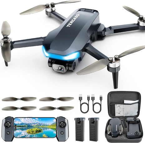GPS Drone with Camera for Adults - 2K HD Camera FPV Live Video, GPS Drone with Auto Return, Brushless Motor, Foldable Quadcopter, Follow Me, Headless Mode Remote Control for Kids Toys Gifts or Beginners