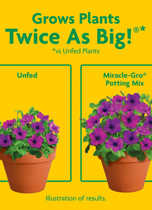 Miracle-Gro Potting Mix - For Container Plants, Flowers, Vegetables, Shrubs, Annuals, Perennials, Potting Soil Mix, Feeds up to 6 Months, 16 qt. (2-Pack)