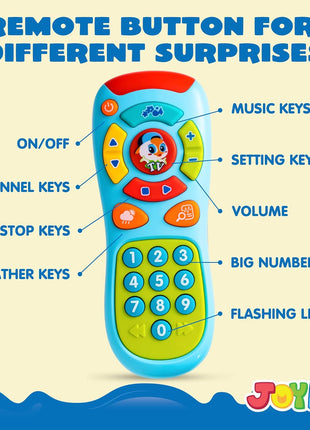 JOYIN Baby Learning Phone and Remote Toy for Toddler, Fun Smartphone Toys with Music for Infants, Boys or Girls, Holiday Stocking Stuffers, Kids Birthday Gift