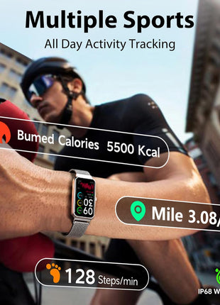 Fitness Tracker with 24/7 Continuous Heart Rate, Blood Oxygen Monitor, Smart Watch with Sleep Monitor, IP68 Waterproof Activity Tracker Step Counter for Women Men