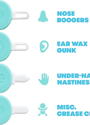 Frida Baby 3-in-1 Nose, Nail + Ear Picker [2 Count] by Frida Baby The Makers of NoseFrida The SnotSucker, Safely Clean Baby's Boogers, Ear Wax & More
