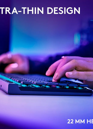 Logitech G515 Lightspeed TKL Low Profile Wireless Gaming Keyboard, LIGHTSYNC RGB, Thin Tenkeyless Design, PBT Keycaps, Tactile (Brown) Mechanical Switches - Black