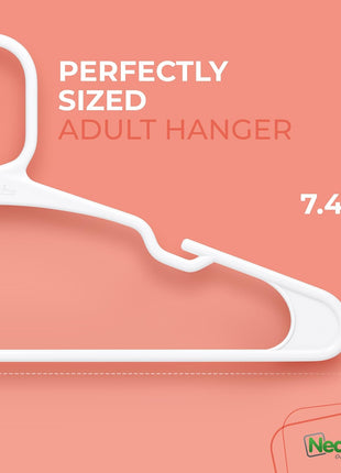 NEATERIZE Clothes Hangers 16 Pack White - Plastic Hangers - Ganchos Colgar Ropa