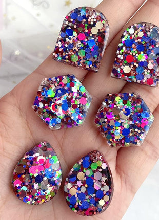 ResinWorld Earrings Molds with Varieties of Shapes and Sizes, 171Pcs Resin Jewelry Making Kit, Stud Dangle Drop Earrings Resin Molds with Hole