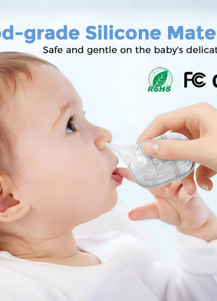 Nasal Aspirator for Baby, Nose Sucker with 9 Suction Levels, Electric Snot Sucker, 3 Levels Night Light & Nursery Rhyme Soothing Function, Food-Grade Silicone Tips