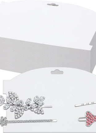 Geyee 50 Pieces Hair Clip Headband Display Cards 7.8 x 4.8 Inches Hair Bow Claw Clip Holder Cardboard for Women and Girls Barrettes Jewelry Gifts Display Accessory for Selling Storage and Organizing