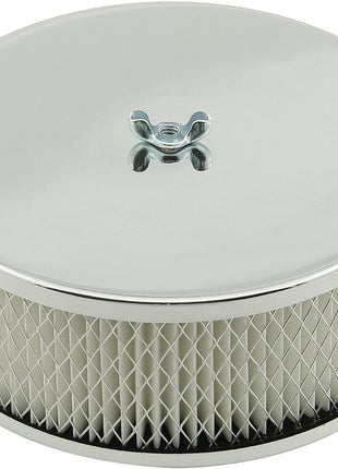 Mr. Gasket 1485 Air Cleaner - 6-1/2 Inch Diameter, 2-7/16 Tall - Chrome