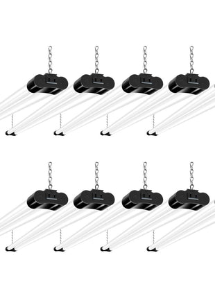 hykolity 10 Pack 4FT Linkable LED Shop Light, Utility Shop Light Fixture, 4400lm, 42W [250W Equivalent], 5000K Daylight Shop Lights for Garage, Hanging or Surface Mount, with Power Cord, ETL, Black