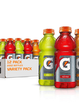 Gatorade Thirst Quencher Sports Drink, Variety Pack, 20oz Bottles, 12 Pack, Electrolytes for Rehydration