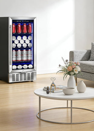 AAOBOSI 24 Inch Dual Zone Wine and Beverage Cooler,19 Bottles & 88 Cans Upgraded Wine Fridge,Built-in and Freestanding,Removable Fashion Wooden Frame,Intelligent Digital Temperatrue Control,Low Noise