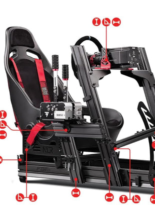 Next Level Racing F-GT Elite Formula & GT Aluminum Profile Simulator Cockpit - Front & Side Mount (NLR-E003)