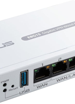 ASUS ExpertWiFi EBG15 Gigabit VPN Wired Router, up to 3 WAN ethernet Ports + 1 USB WAN, IPS Intrusion Prevention, Layer 7 Firewall, Commercial-Grade Network Security, Remote Management with App