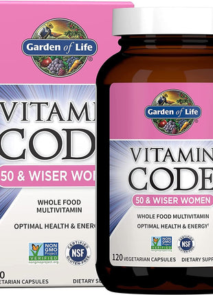Garden of Life Vitamin Code Women 50 & Wiser Multivitamin, 120 Capsules