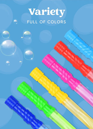 JOYIN 14.6'' Big Bubble Wands for Kids, 6 PCS Bubble Wand with Refill Solution for Summer Toy Party Favor, Outdoors Toy Activity, Easter Basket Stuffers, Birthday Gift