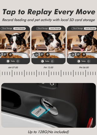 Automatic Dog Feeder for Large Breed with Camera - 15L/ 64 Cups Anti-Clog 5G WiFi Dog Food Dispenser for 2-23mm Kibble, Elevated Stand, Large Food Tray, 1080P HD Video with Night Vision, Keeps Fresh