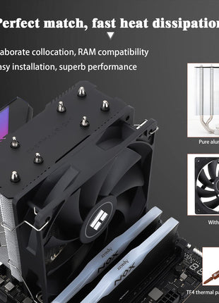 Thermalright Assassin X120 Refined SE CPU Air Cooler, 4 Heat Pipes, TL-C12C PWM Fan, Aluminium Heatsink Cover, AGHP Technology, for AMD AM4/AM5/Intel LGA 1150/1151/1155/1200/1700/1851(AX120 R SE)