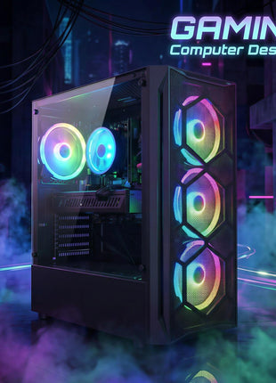STGAubron Gaming PC Desktop,Core I7,RX 580 8G,16G RAM,512G SSD | Gaming Computer Tower for Streaming,Video Editing,Home,School,I7 up to 3.9GHz,ARGB Fan,WiFi 6,BT 5.0,4K DP,HDMI,Win11 Home