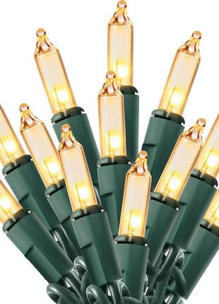 Joiedomi Clear Christmas String Lights Indoor,100 Count Mini White Fairy Light Outdoor,19.4 FT Decor for Patio Dorm Classroom Bedroom Holiday Wedding Party Garland Birthday Festival,Green Wire