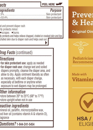 A+D Original Diaper Rash Ointment, Prevents & Protects Diaper Rash, Moisturizes & Heals Dry Skin With Vitamins A&D, 16oz Jar