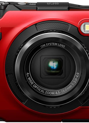 OM System OLYMPUS Tough TG-7 Red Underwater Camera, Waterproof, Freeze Proof, High Resolution Bright, 4K Video 44x Macro Shooting (Successor Olympus TG-6)