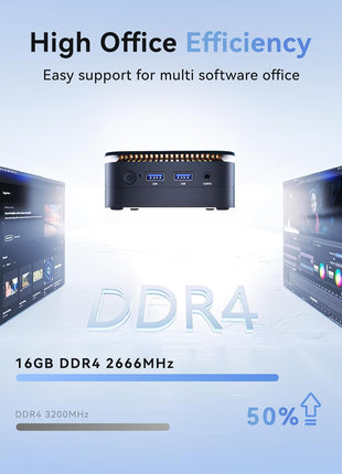 KAMRUI AK1PLUS Mini PC Computer, Intel Celeron N5095 (Up to 2.9GHz), 16GB RAM 256GB SSD, Dual 4K Mini Desktop Computer, Support 2.5'' SSD Expansion, WiFi, Bluetooth, Ethernet, Business Home Office PC