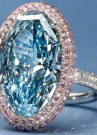 Blue Rings Promise Rings for Her,925 Sterling Silver Sparkling Ruby Cubic Zirconia Rings Diamond Rings for Women Pink Zircon Egg Princess Ring Topaz Ring Jewelry Findings Earring Backs Findings(6)