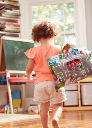 Melissa & Doug Take-Along Town Play Mat (19.25 x 14.25 inches) with 9 Soft Vehicles