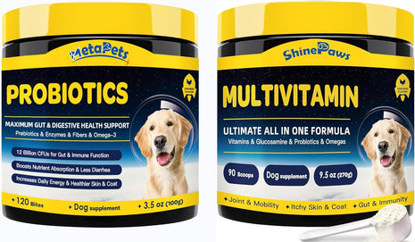 Probiotics for Dogs, Dog Probiotics for Digestive Health, Dog Vitamins, Dog Multivitamin Powder