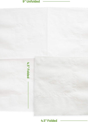 GUSTO [500 Count   4.5 x 4.5 Folded] White Beverage Napkins   1 Ply Bulk Cocktail Napkins, Restaurant Bar Paper Napkins and Party Napkins   9x9 Unfolded (Formerly Comfy Package)