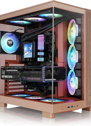 Thermaltake View 380 XL TG ARGB; 4x120mm ARGB Lite Fans Included; 360mm Radiator Support; 420mm GPU Clearance; Hidden Connector Support; Dual Chamber; Gravel Sand; CA-11E-00MGWN-00