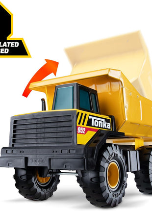 Tonka Steel Classics Mighty Dump Truck - Made with Steel & Sturdy Plastic, Yellow Toy Construction Truck, Boys and Girls, Kids, Toddlers, Ages 3+