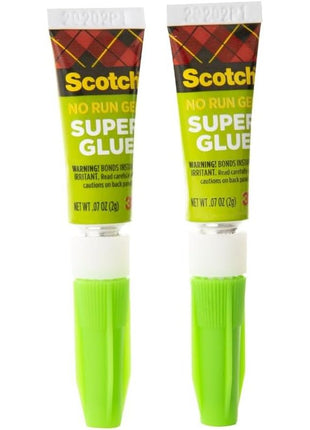 Scotch Super Glue Gel, .07 oz, 2-Pack, Dries Quickly with a Permanent Hold (AD112)
