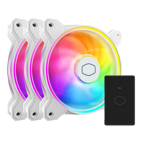 Cooler Master MF120 Halo2 White 3in1 PC Case|Liquid Cooler|Air Cooler Fan, 120mm Fan, Dual-Loop aRGB Rings, Dynamic PWM 2,050 RPM, Air Balance Blades, aRGB Lighting, Hybrid Frame