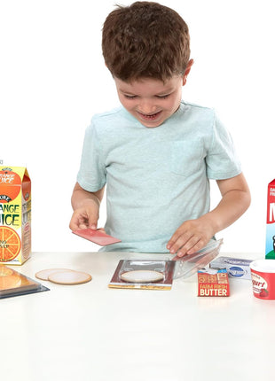 Melissa & Doug Fridge Fillers Grocery Play Food Cartons (8 Pieces) Wooden Toy Groceries, Pretend Play Food, Kitchen Accessories for Kids Ages 3+ - FSC Certified