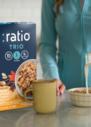 Ratio Trio Maple Almond Crunch Cereal, 10g Protein, Keto Friendly, 10.4 oz