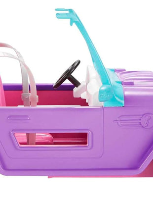 Barbie Off-Road Vehicle, Purple with Pink Seats and Rolling Wheels, 2 Seats, Gift for 3 to 7 Year Olds