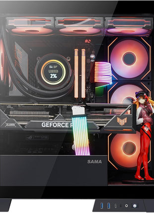 Sama Neview 2351 Black Dual USB3.0 and Type C Tempered Glass ATX Mid Tower