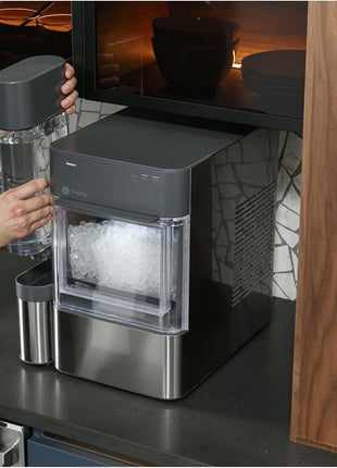 GE Profile Opal 2.0 Side Tank | 0.75 Gallon Water Tank Accessory for Nugget Ice Maker | Allows for 3X More Ice Before Refill | Stainless Steel