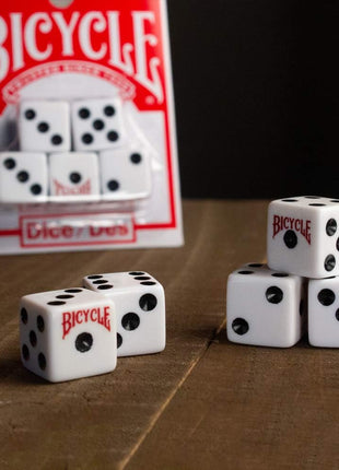 Bicycle 5 Dice Set Six Sided D6 Standard Game White Black 16 mm | lawn-game-equipment