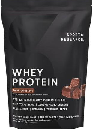 Sports Researchｮ Training Performance Pack - Creatine Monohydrate, Dutch Chocolate Whey Protein and Sweet Sweat Waist Trimmer (Black/Pink, Small)