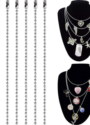 50-Pack Dog Tag Chain Ball Chain Necklace Bulk, Beaded Necklace Chains for Jewelry Making DIY Crafts, Military Blank Dog Tag Necklace for Men, Silver Nickel Plated Metal 24 inch Long 2.4mm Ball Bead Chain