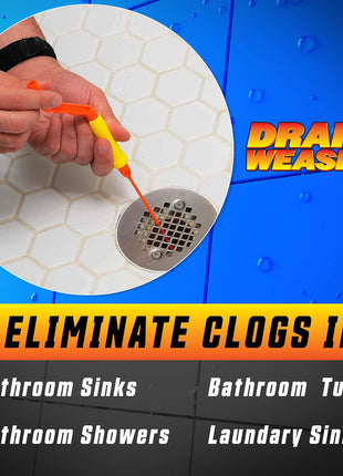 FlexiSnake Drain Weasel Refill for Sink Snake Hair Clog Remover, 10 Pack | Pipe, Bathroom, Bathtub Drain Cleaner, 18" Wands, Made in The USA