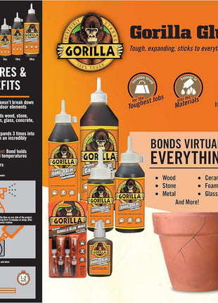 Gorilla Original Gorilla Glue, Waterproof Polyurethane Glue, 2 Ounce Bottle, Brown, (Pack of 1)